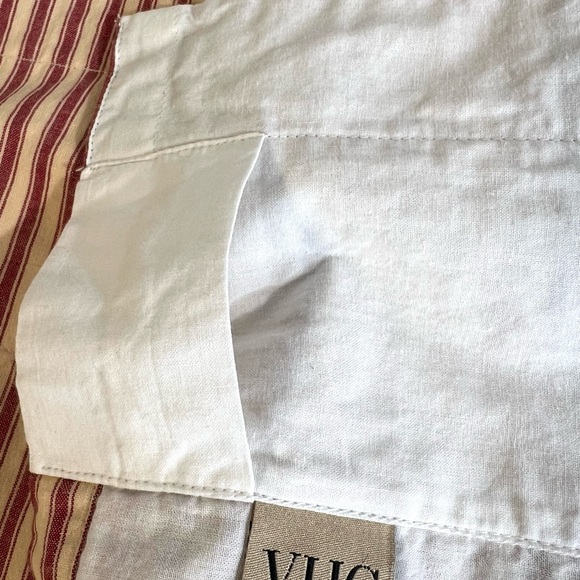 VHC Brand curtains red beige stripe ticking valances cotton - Picture 3 of 5